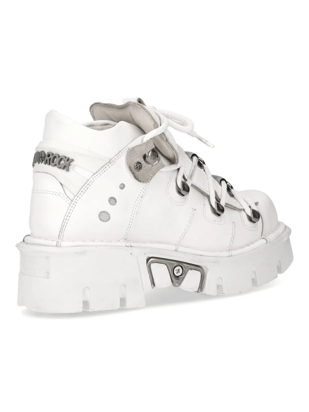 NEW ROCK White Gothic Punk Swag Shoes with Metal Accents