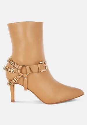 Nicene Harness Detail Stiletto Boots