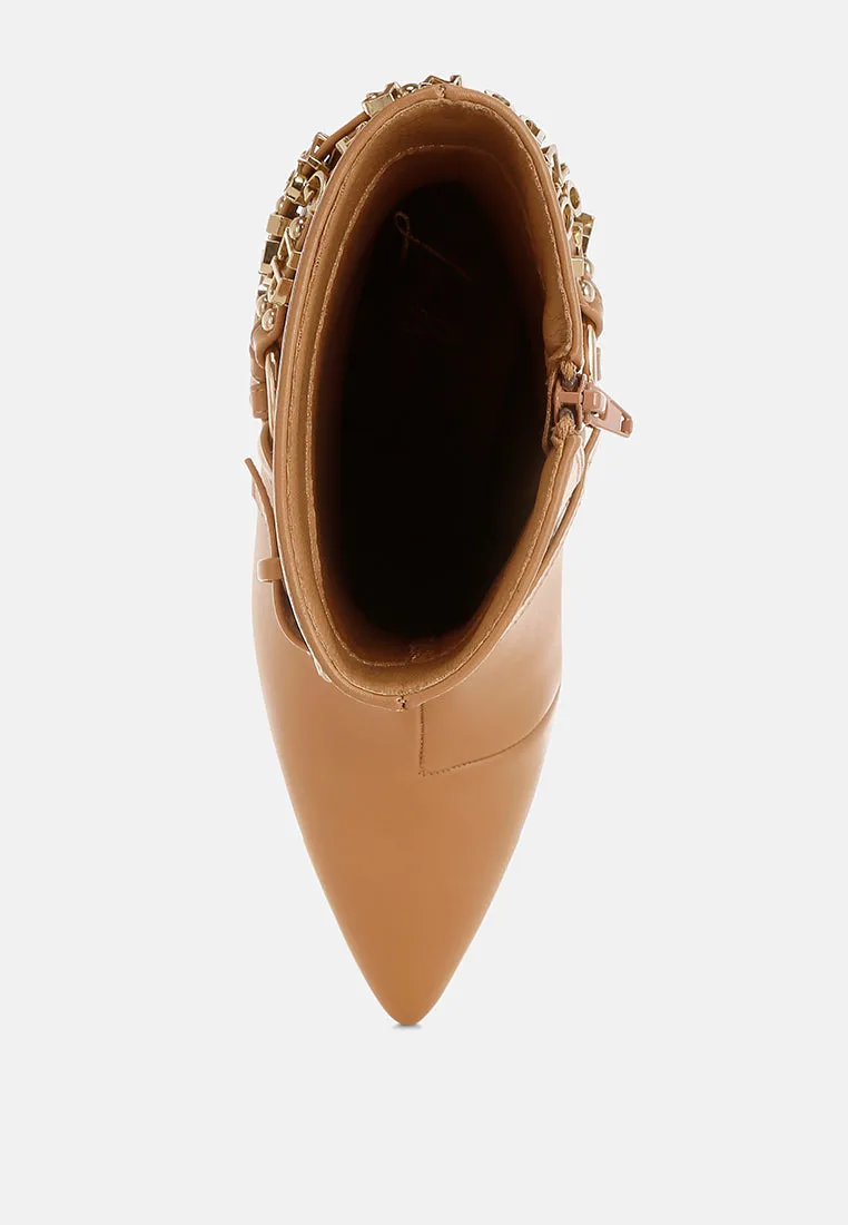 Nicene Harness Detail Stiletto Boots
