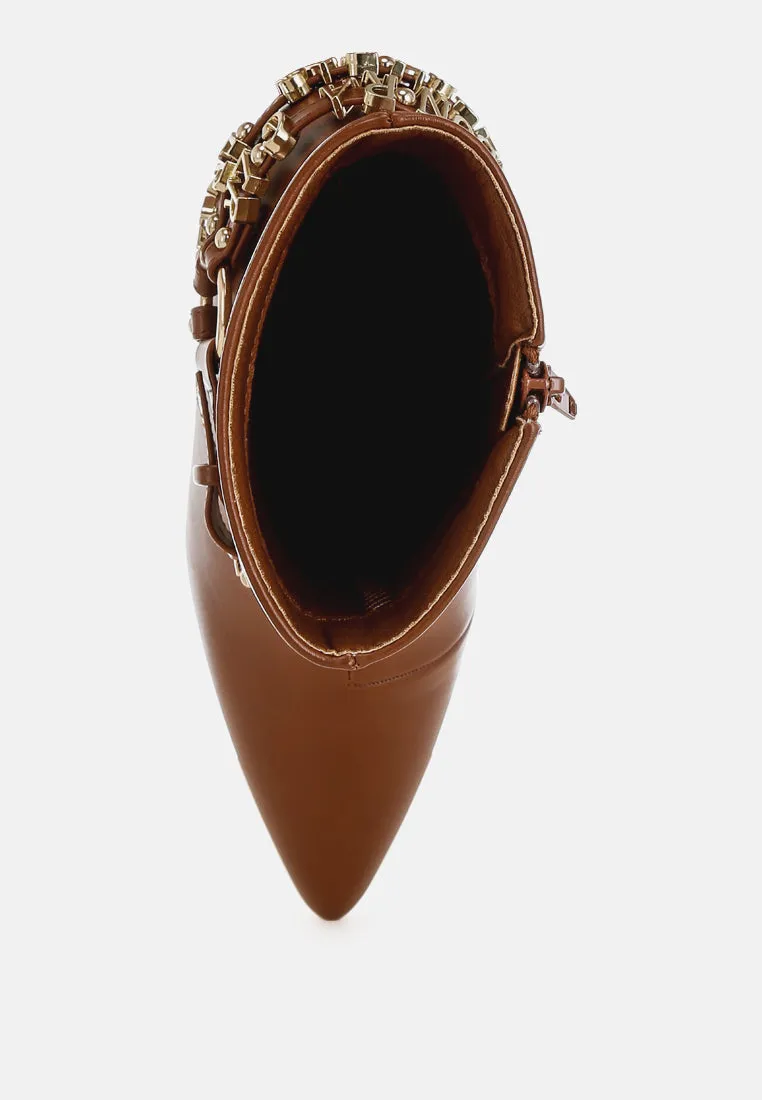 Nicene Harness Detail Stiletto Boots