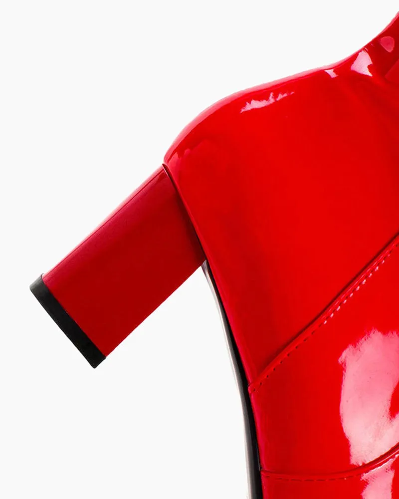 Patent Leather Knee High Long boots