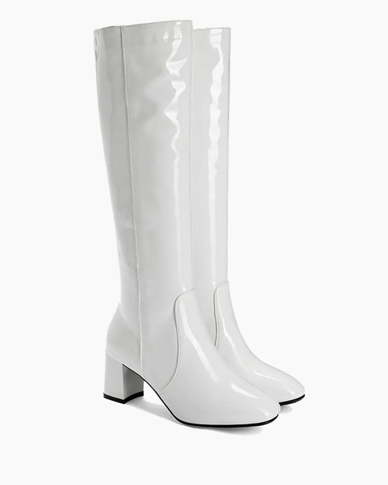 Patent Leather Knee High Long boots