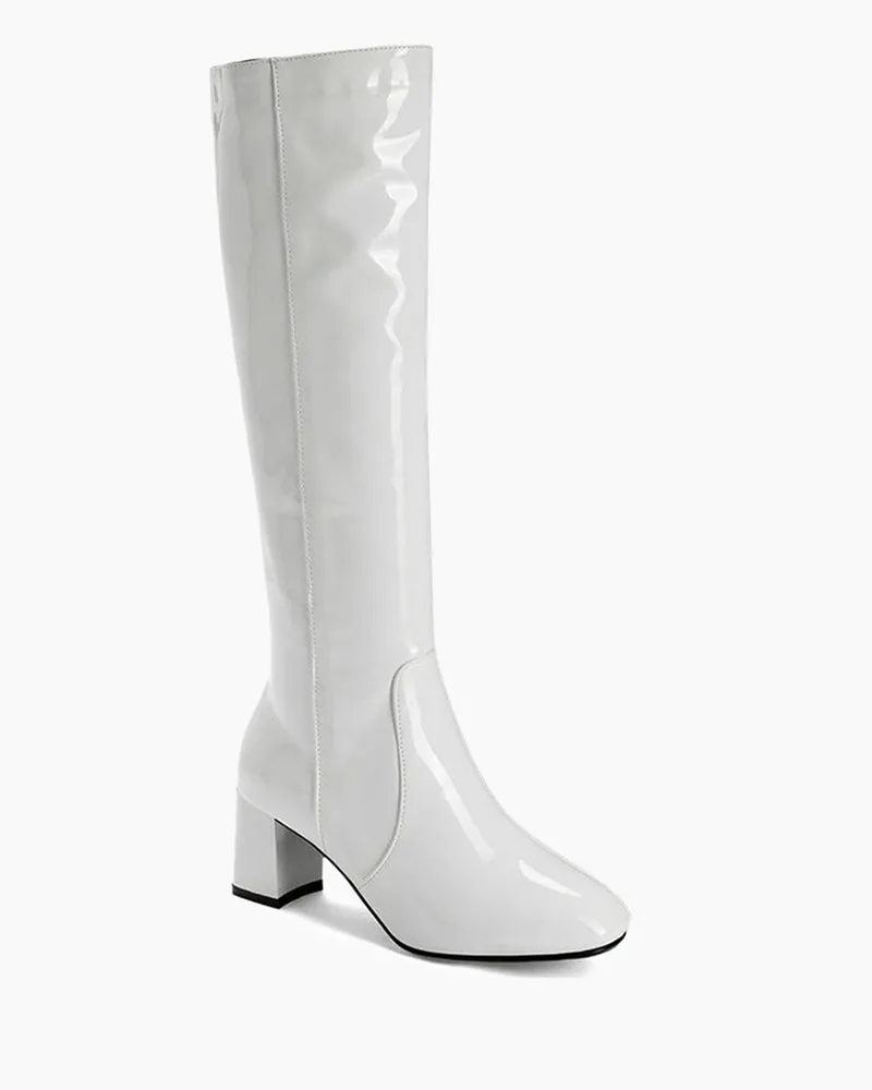 Patent Leather Knee High Long boots