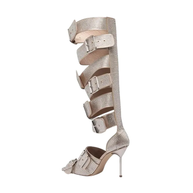 Punk Perfection Pink Knee High Heel Boots
