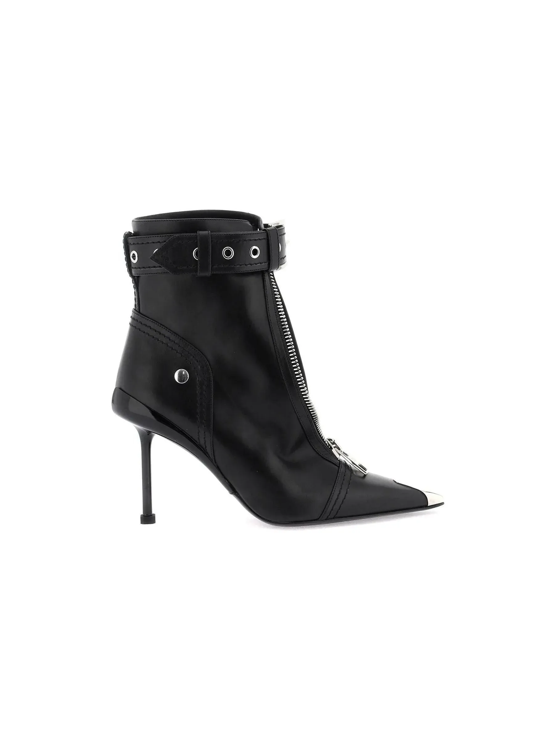 Slash Biker Leather Ankle Boots
