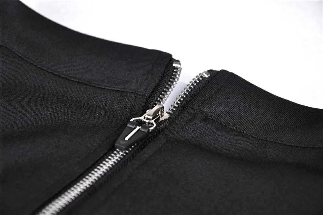 Stylish Gothic Lace-Up Metal Eyelet Skirt with Pockets