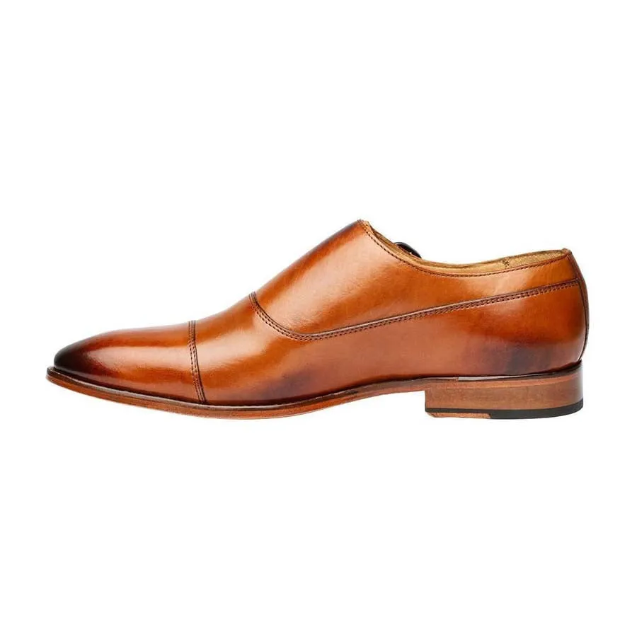Tan Captoe Side Buckle Monk Straps