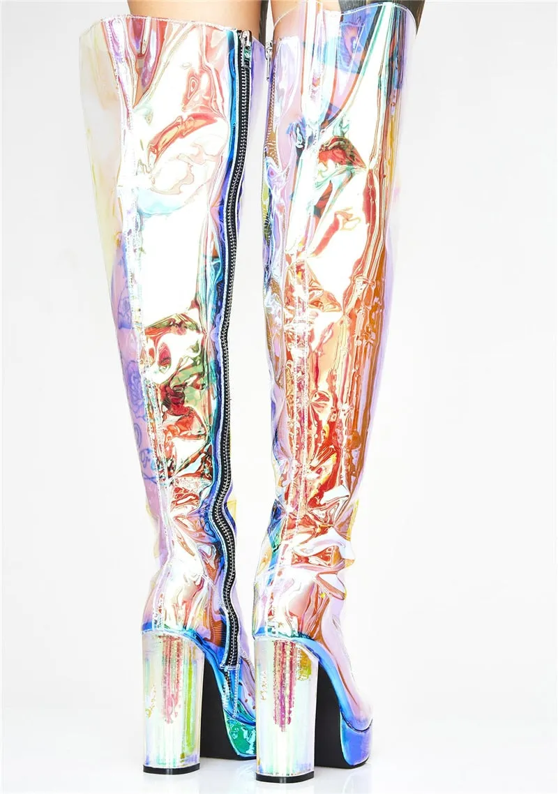 Translucent PVC High Heel Boots