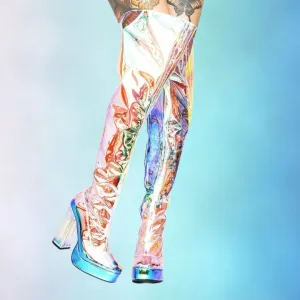 Translucent PVC High Heel Boots