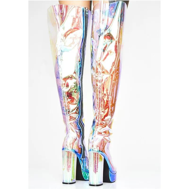 Translucent PVC High Heel Boots