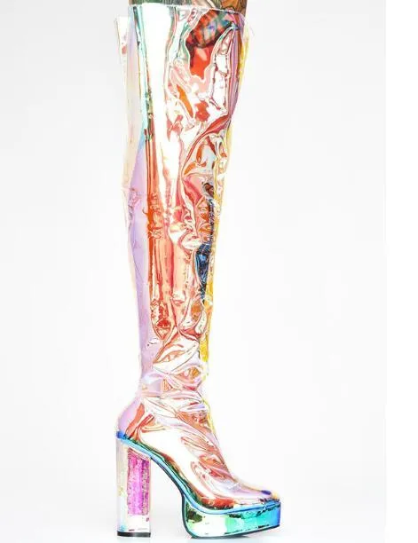 Translucent PVC High Heel Boots