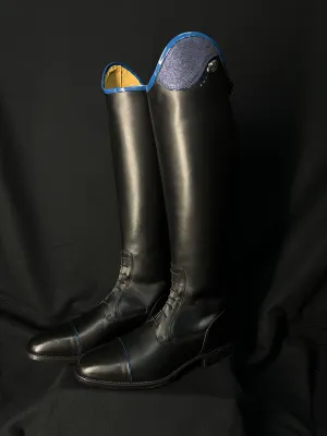 Tricolore Salentino 02 Custom Boots Smooth Black Glitter Blue Top