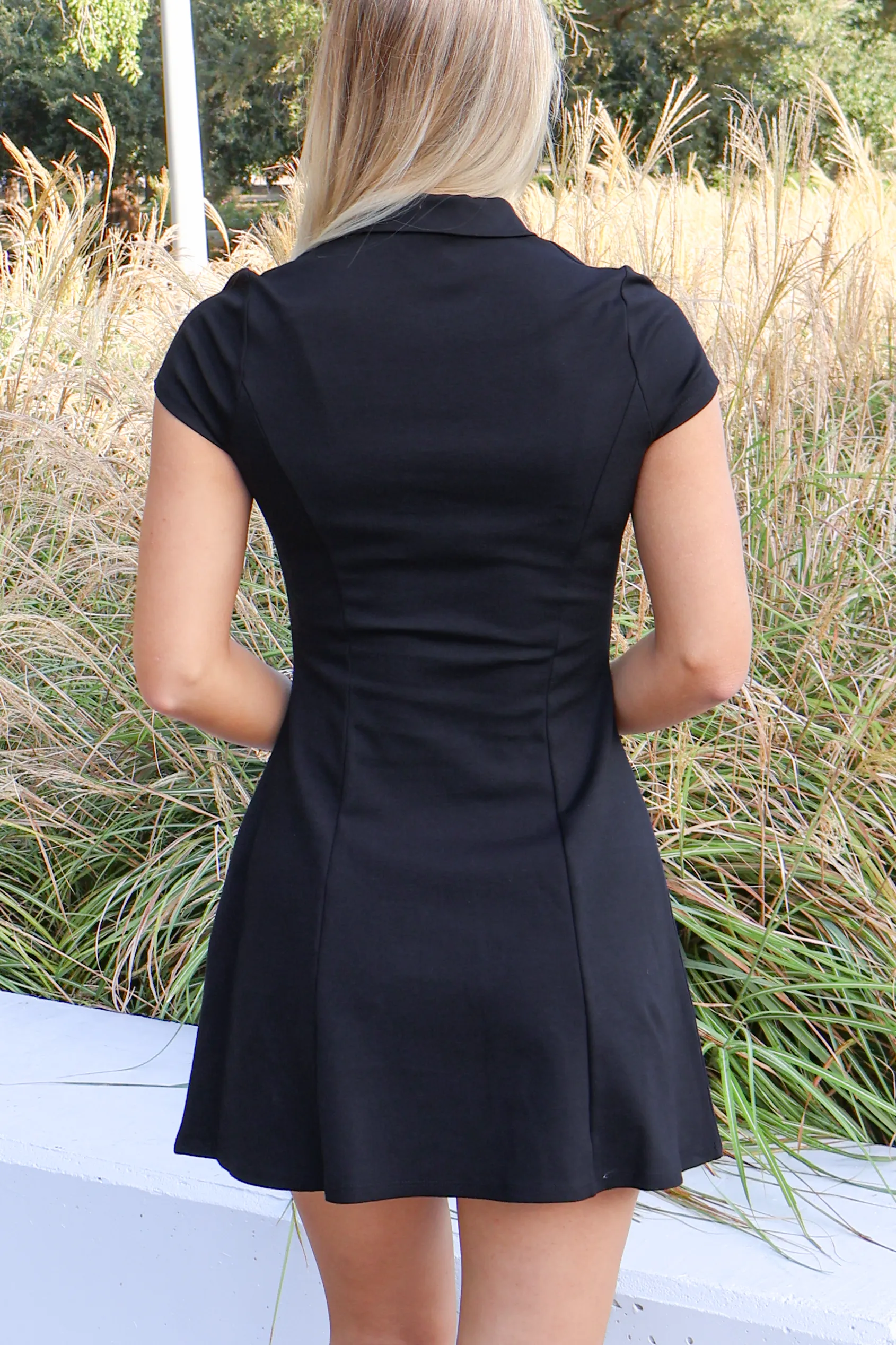 Walking City Streets Pleated Dress