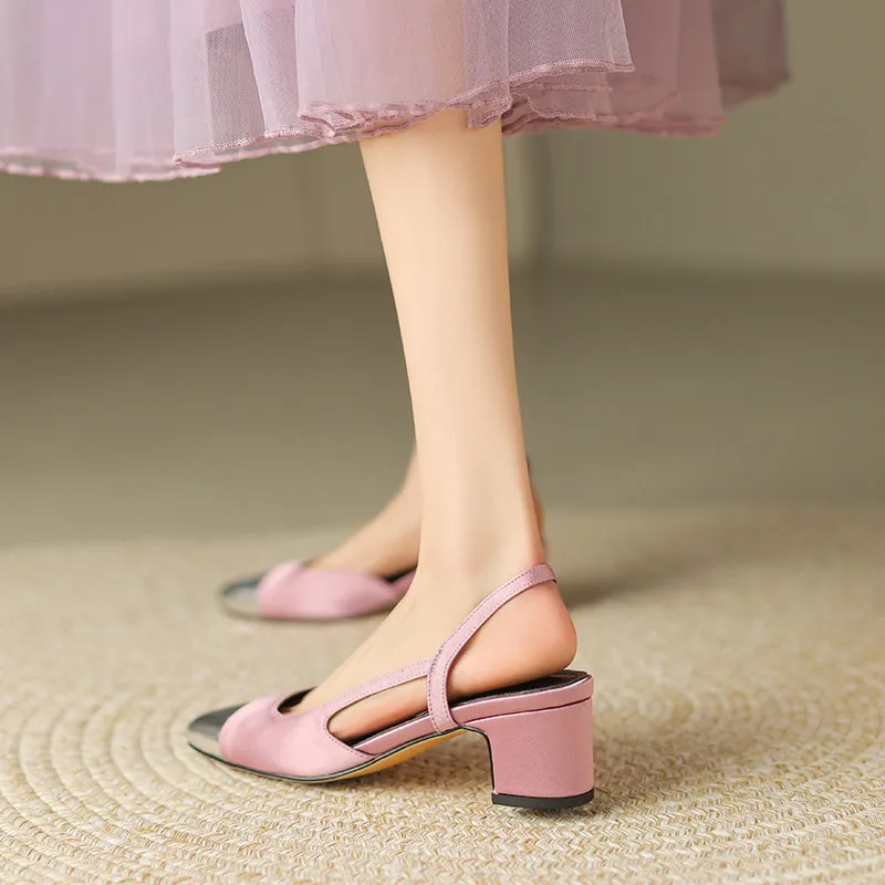 Zoha Cap Toe Slingback Heels